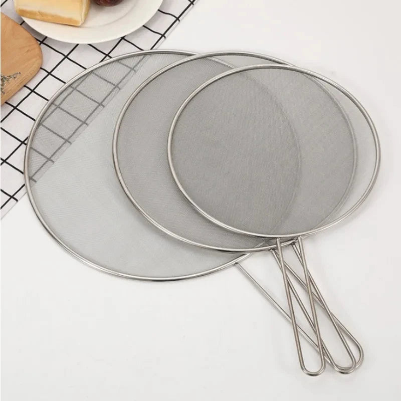 Stainless Steel Splatter Screen Oil-Proofing Lid Spill-Proof