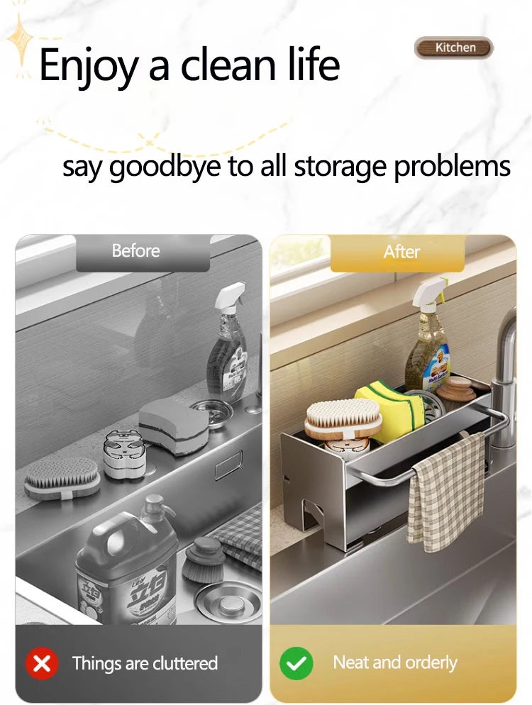 Sink Stand Sponge Holder Dish Drainer Organizers Storage