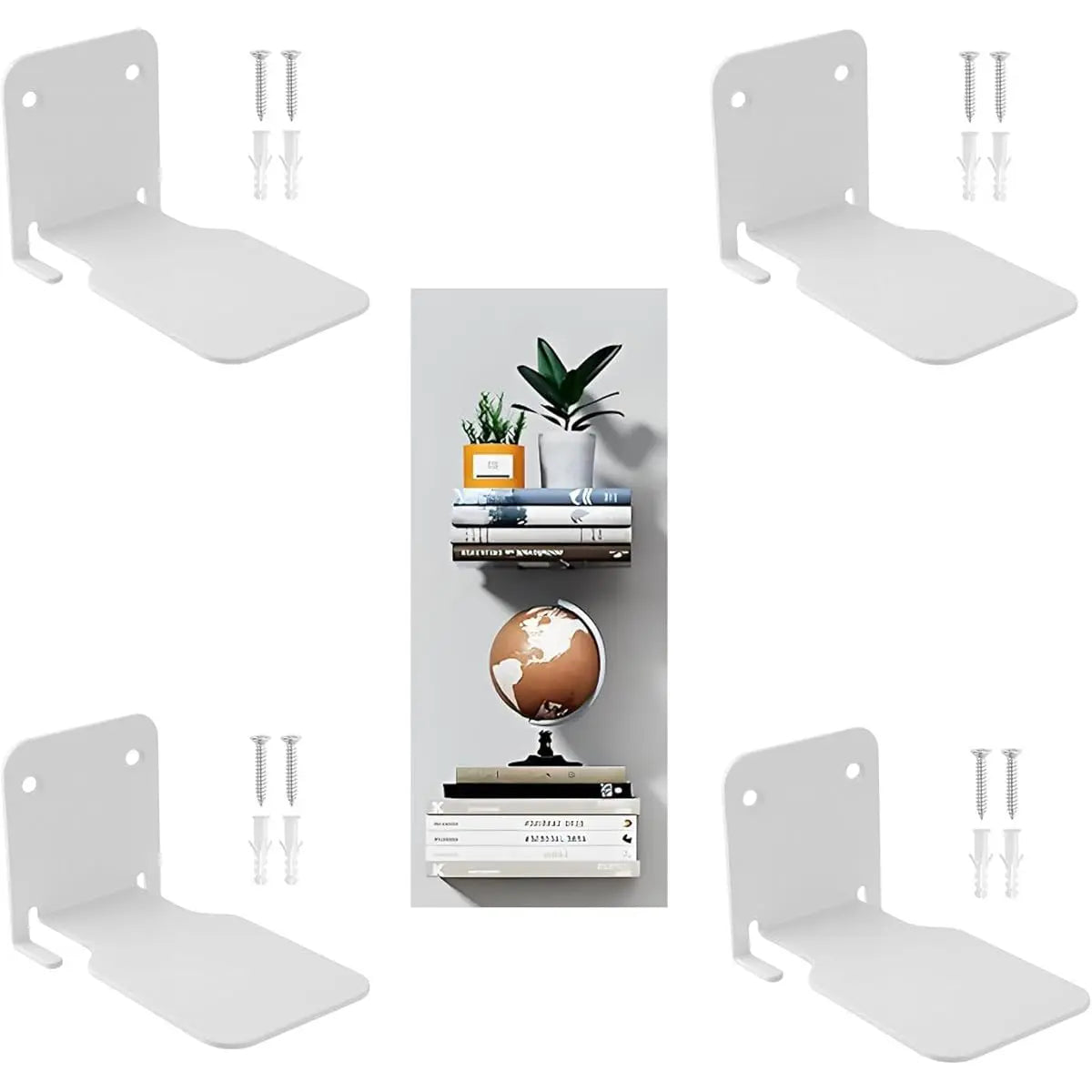 2pcs Invisible Floating Bookshelf Hidden Bookshelf Wall-Mounted