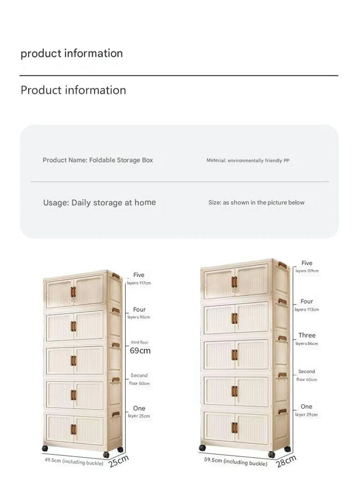 Multi Specification Storage Cabinet Folding Cabinet Clothes Snack