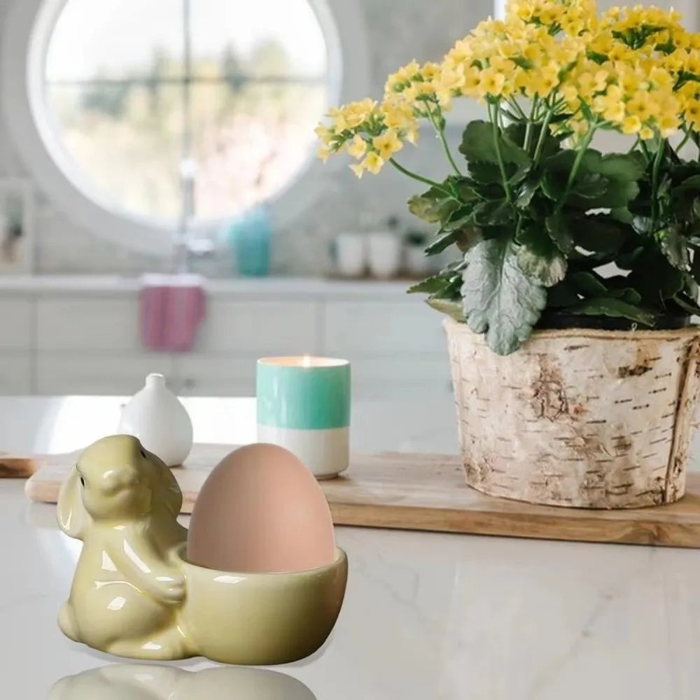 Ceramic Egg Cup Creative Egg Organizer Rabbit Egg