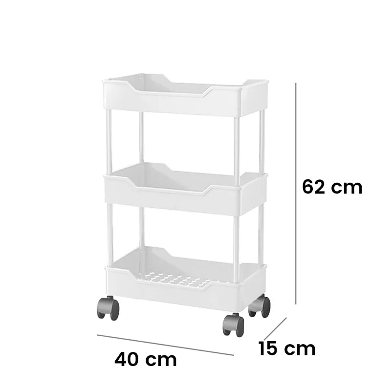 3/4 Tier Mobile Organizer Cart Wheels Rolling Cart