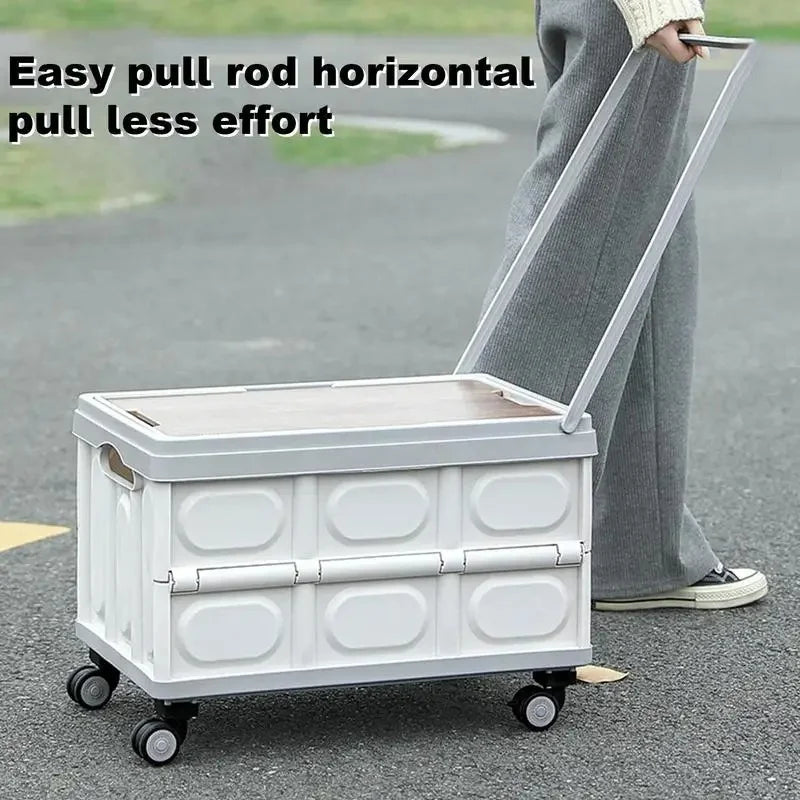 Foldable Camping Chopping Board Table Trolley Wheels Outdoor