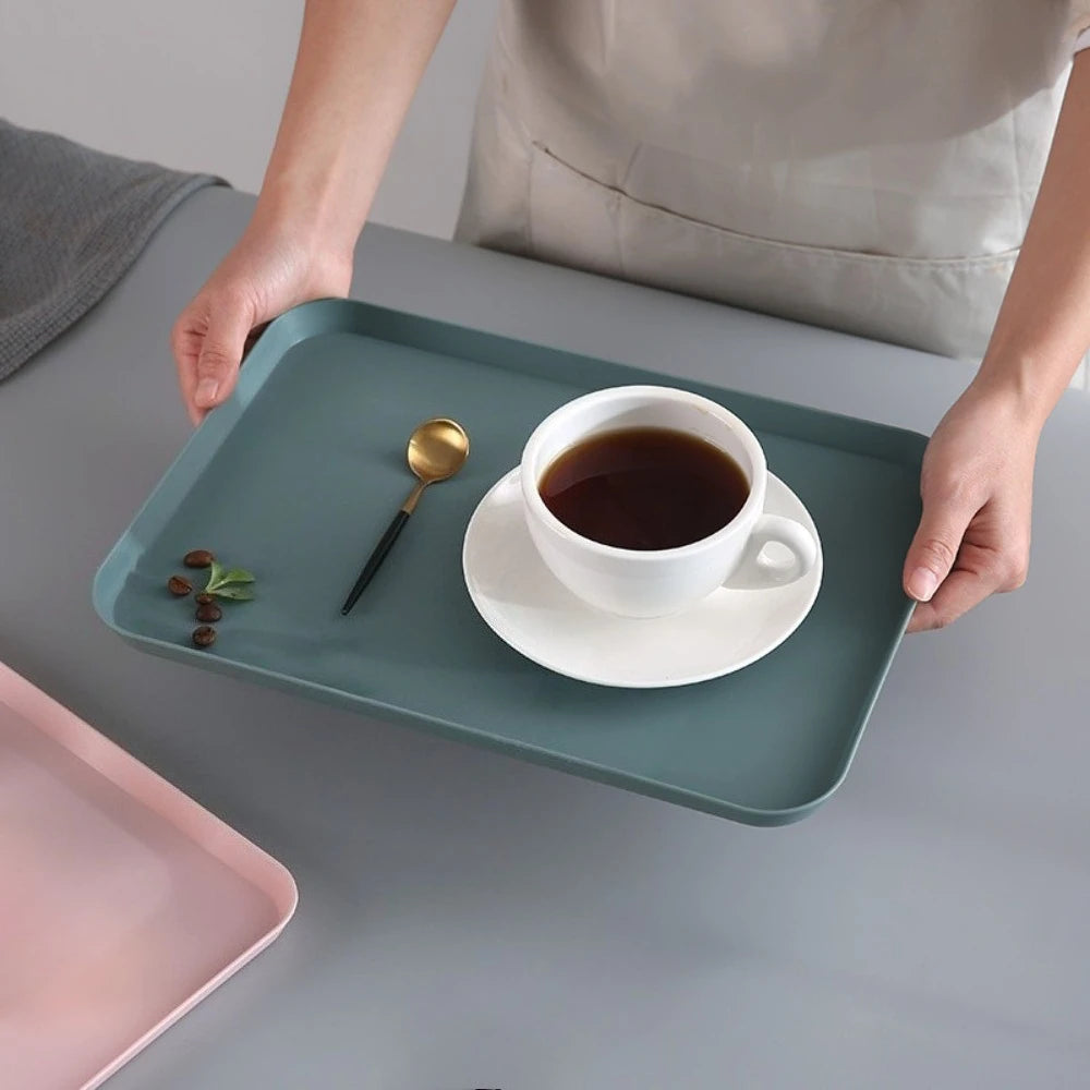 Nordic Rectangular Plastic Serving Tray Anti-Slip Pp Food