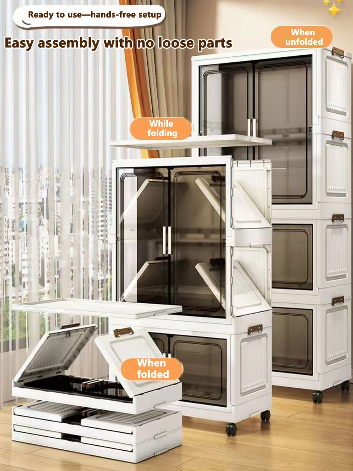 Storage Cabinet Folding Storage Box Living Room Toy