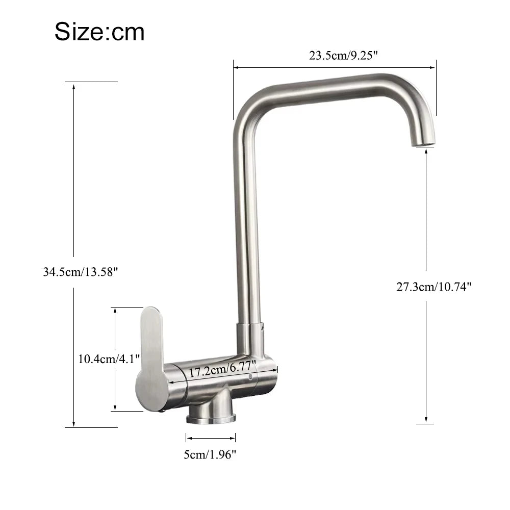 Window Front Faucet 360 Foldable Mixer Tap Spray