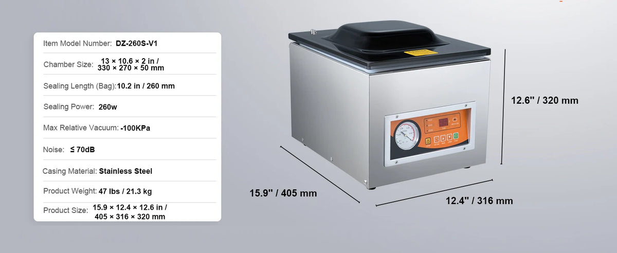 Succebuy Dz-260s Chamber Vacuum Sealer 260w Vacuum Packing