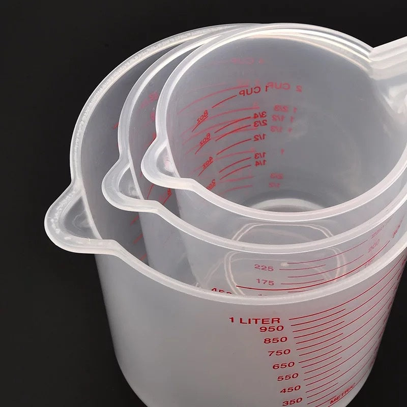 3pcs 250/500/1000ml Baking Liquid Measuring Cups Pvc Scale