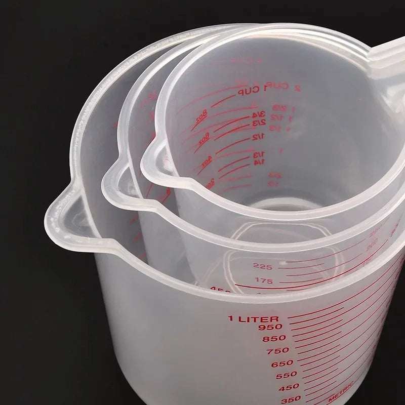 3pcs 250/500/1000ml Baking Liquid Measuring Cups Pvc Scale