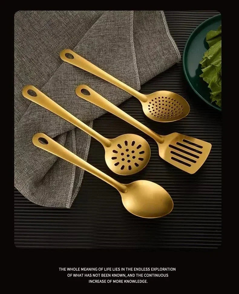 Gold Utensils Stainless Steel Cooking Cooking Spatula Slotted