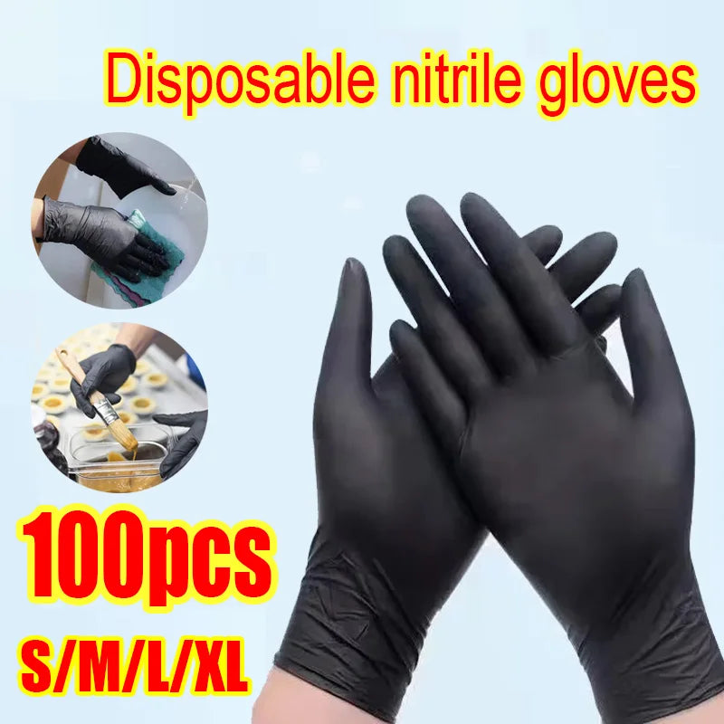 Black Xl Latex Gloves Pvc Gloves Disposable Nitrile