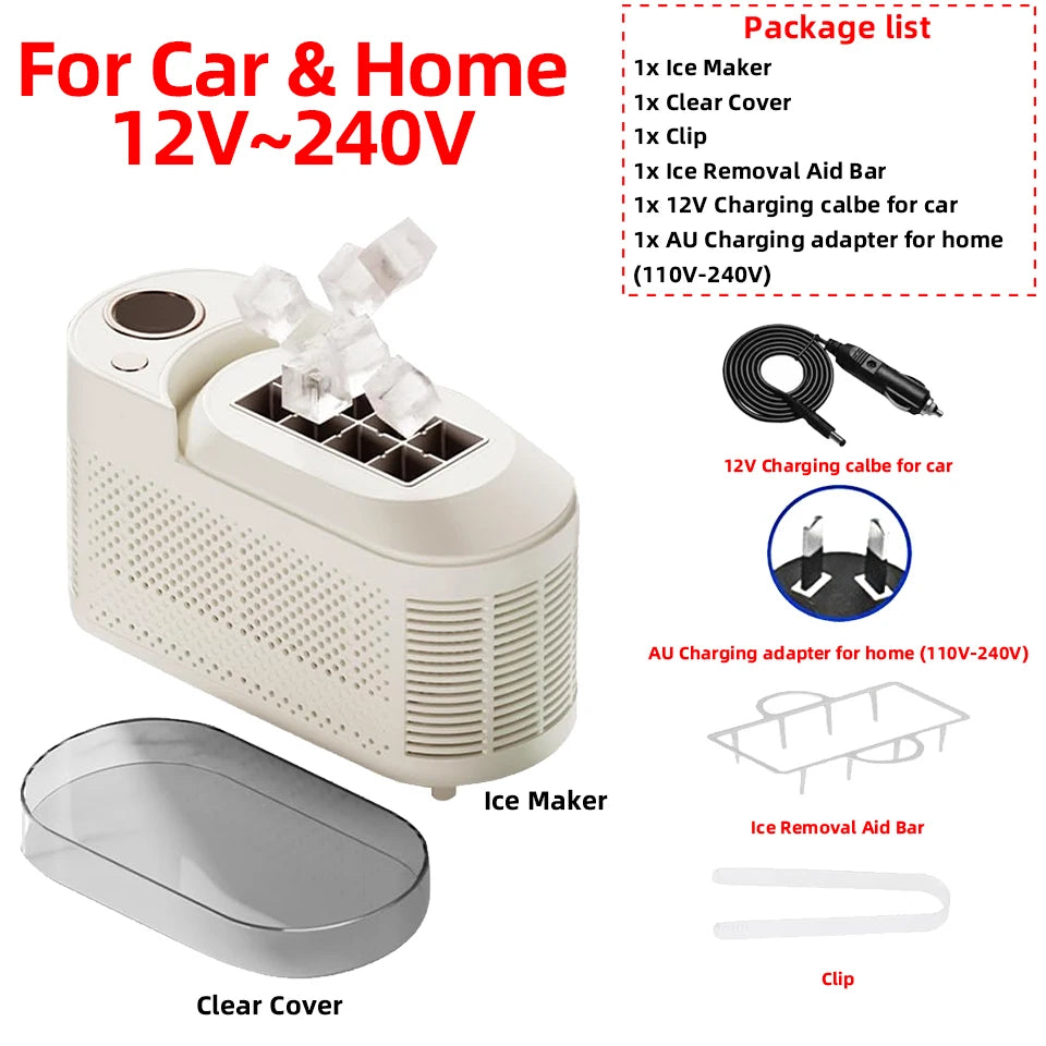 12v/220v Car Ice Maker Desktop Mini Ice Cubes