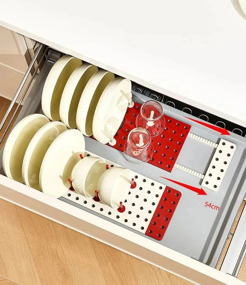 Organizer Dish Draining Drying Rack Telescopic Plate Bowl
