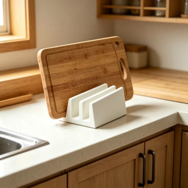 Multi-Tier Cutting Board Organizer Rack Ventilated Draining