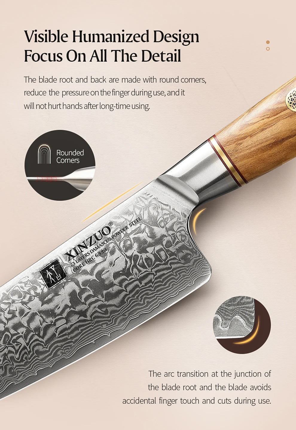 Xinzuo Chef Knife 73 Layers Damascus Steel Knives