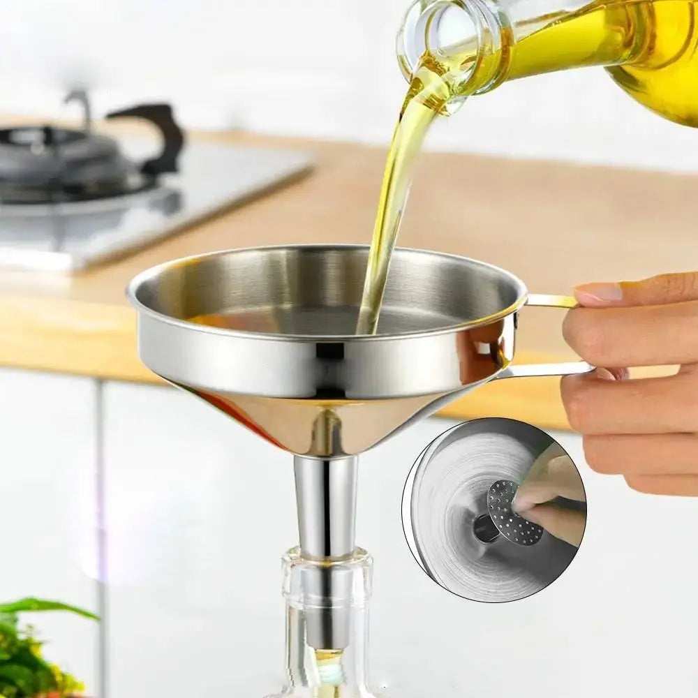 Stainless Steel Funnel Oil Liquid Metal Funnel Detachable