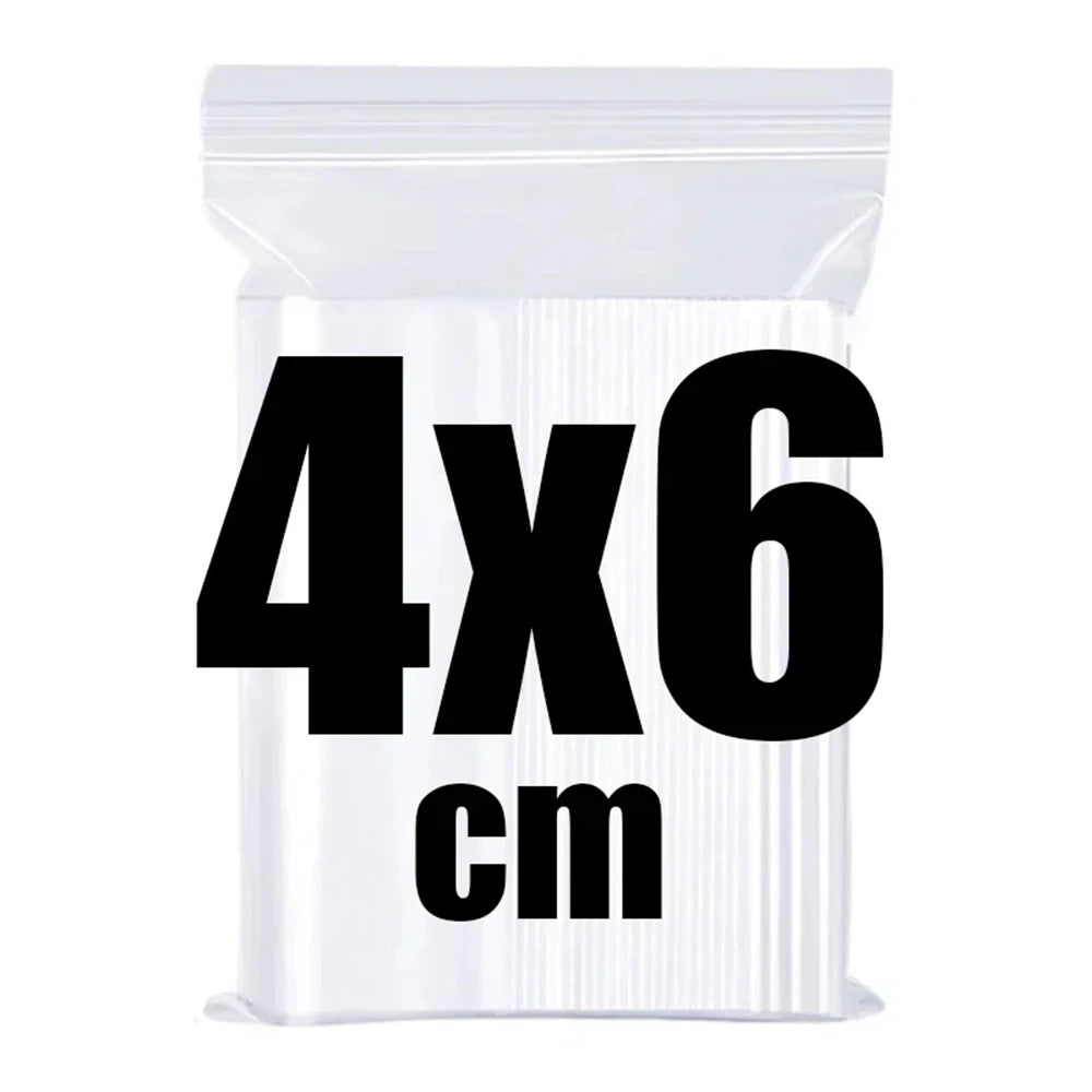 100-600pcs Small Zip Lock Plastic Bags Reclosable Transparent
