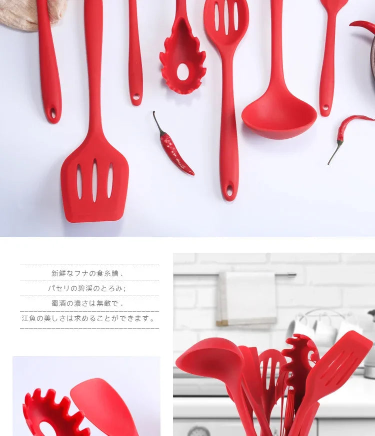1pcs Silicone Utensils Non-Stick Kitchenware Cooking Bbq Spoon