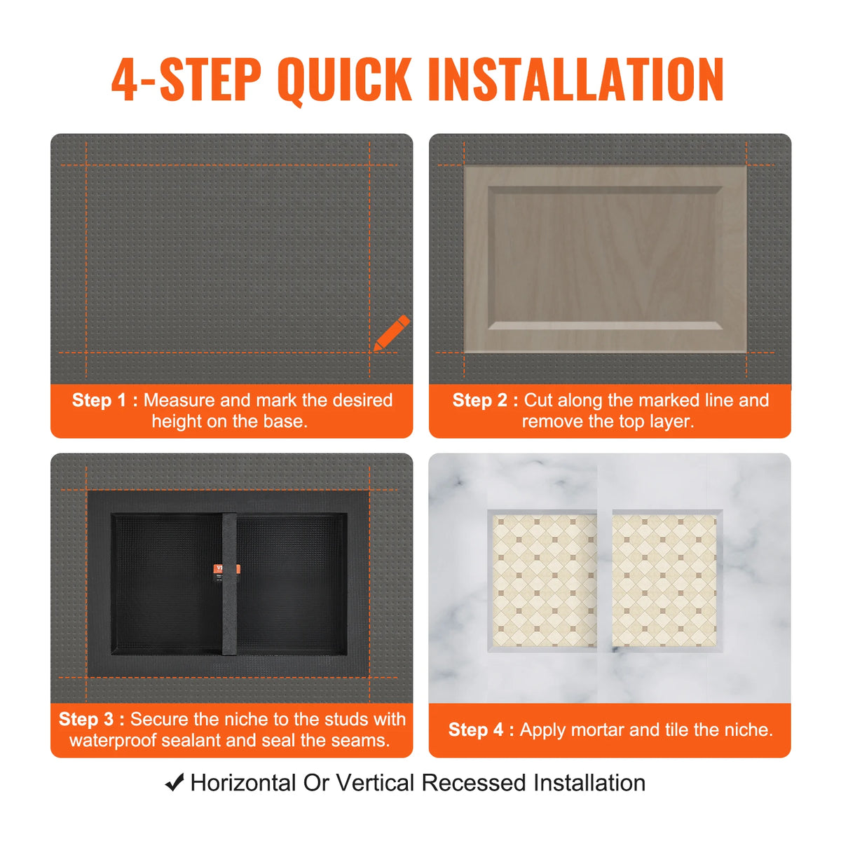 Succebuy Shower Niche Ready Tile Shelf Organizer Corners