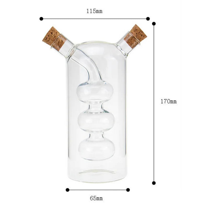 2-In-1 Double Layer Bottle Sauce Oil Vinegar Glass