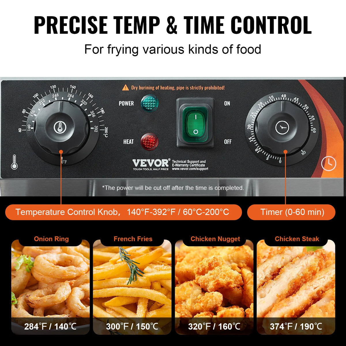 Succebuy Commercial Deep Fryer Electric Countertop Fryer Basket