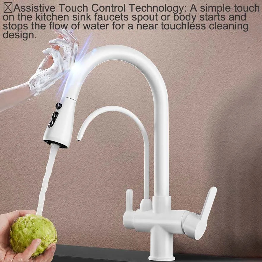 White Touch On Filter Faucets Ways Cold Pure