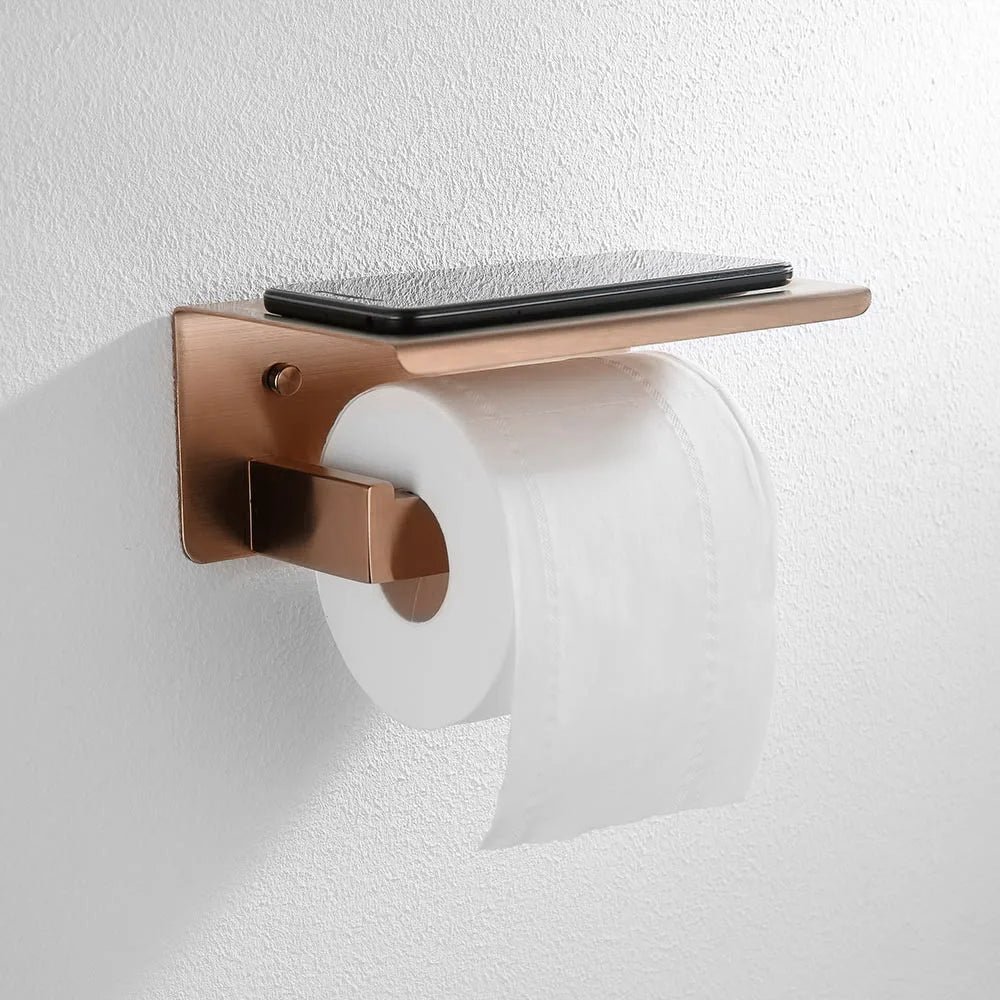 Brushed Rose Gold Bathroom Hardware Square Bath Toilet