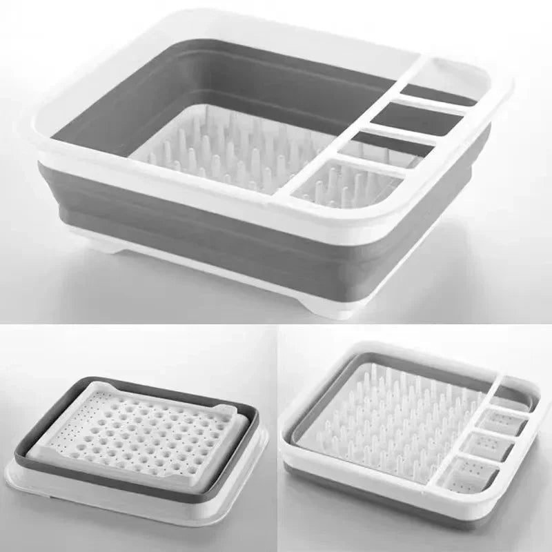 Foldable Dish Rack Storage Water Leakage Tableware Bowl