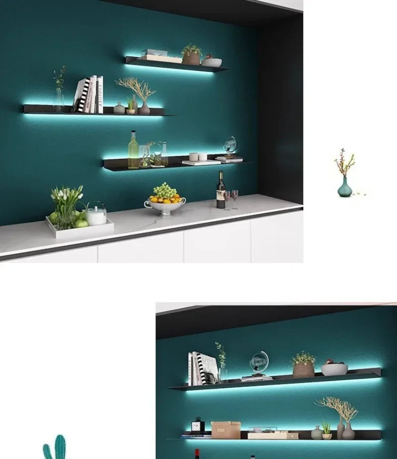Iron Floating Wall Shelf Storage Organizer Shelves Bathroom