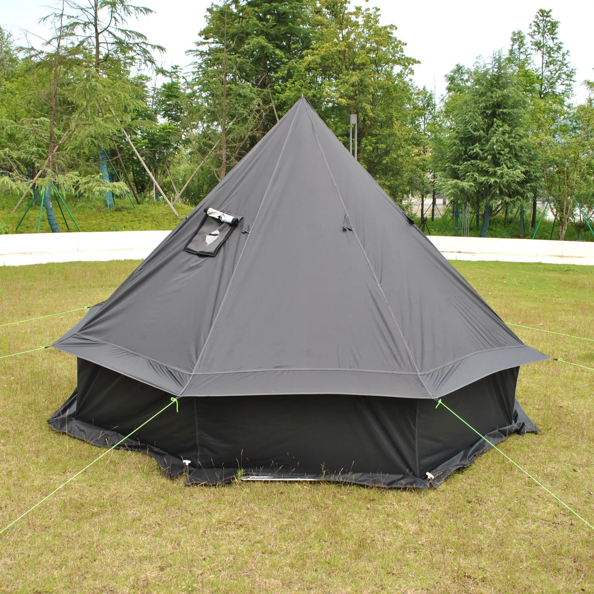 Person Large Pyramid Tent Four Seasons Camping Chimney