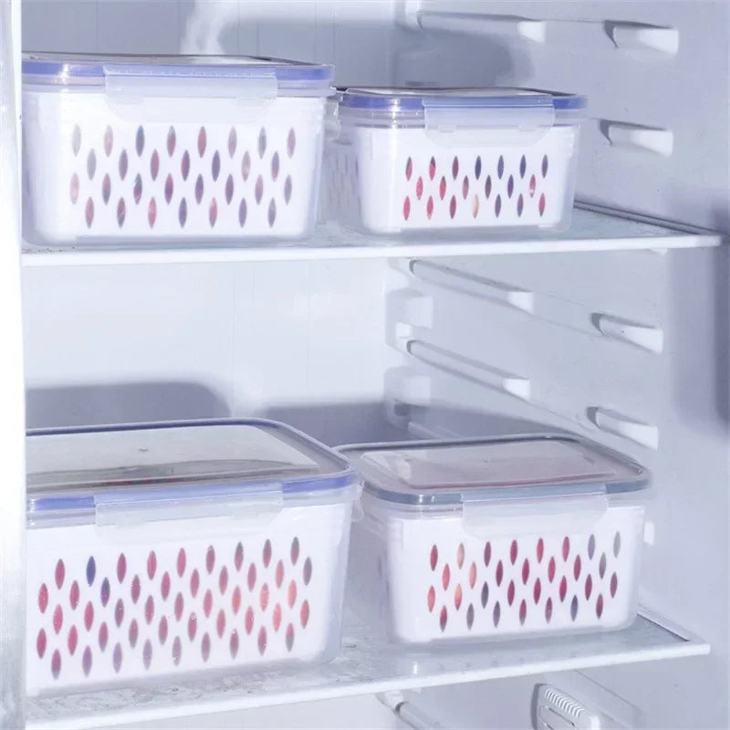 Refrigerator Preservation Storage Box Drain Basket Storage