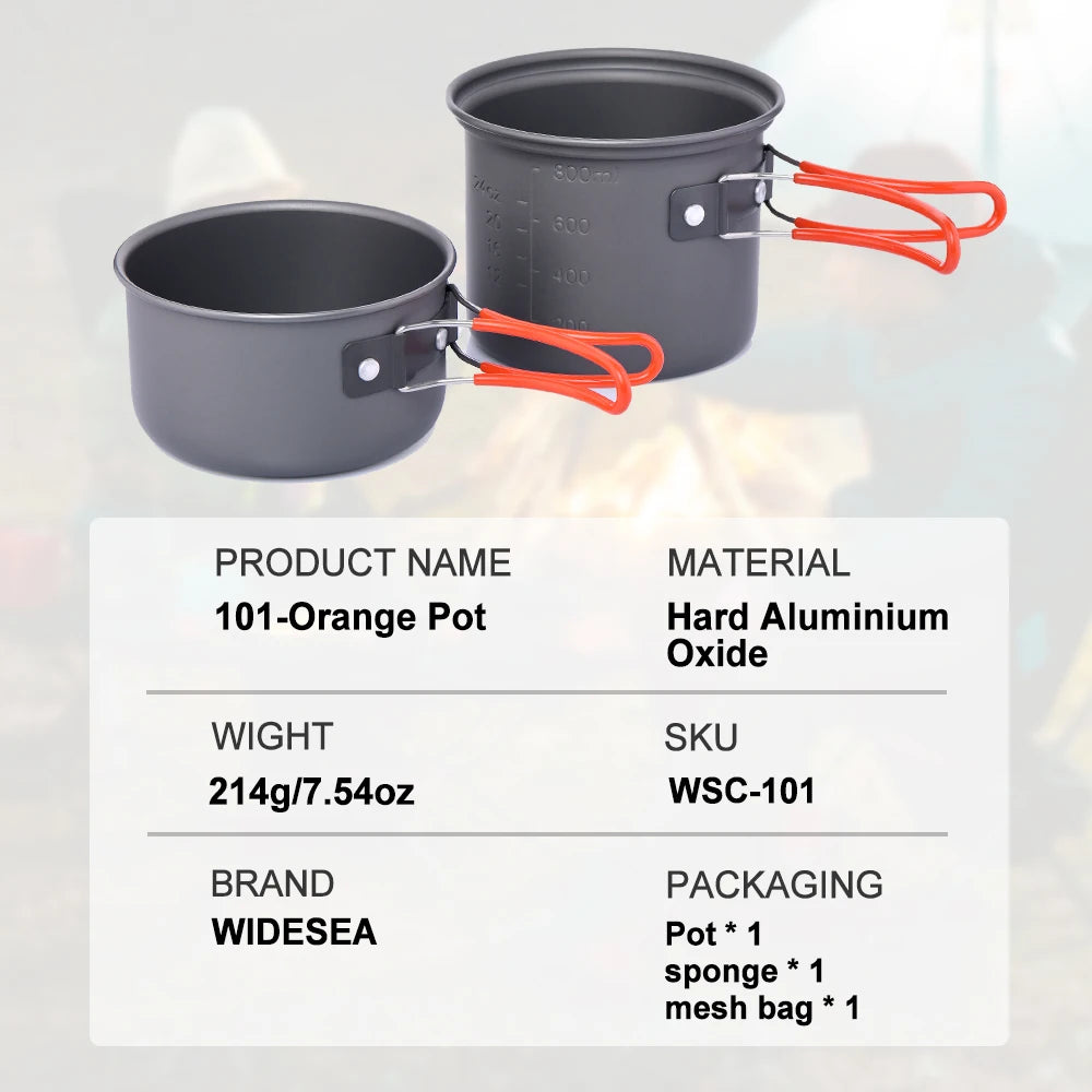 Widesea Camping Tableware Outdoor Cooking Camping Cookware Travel