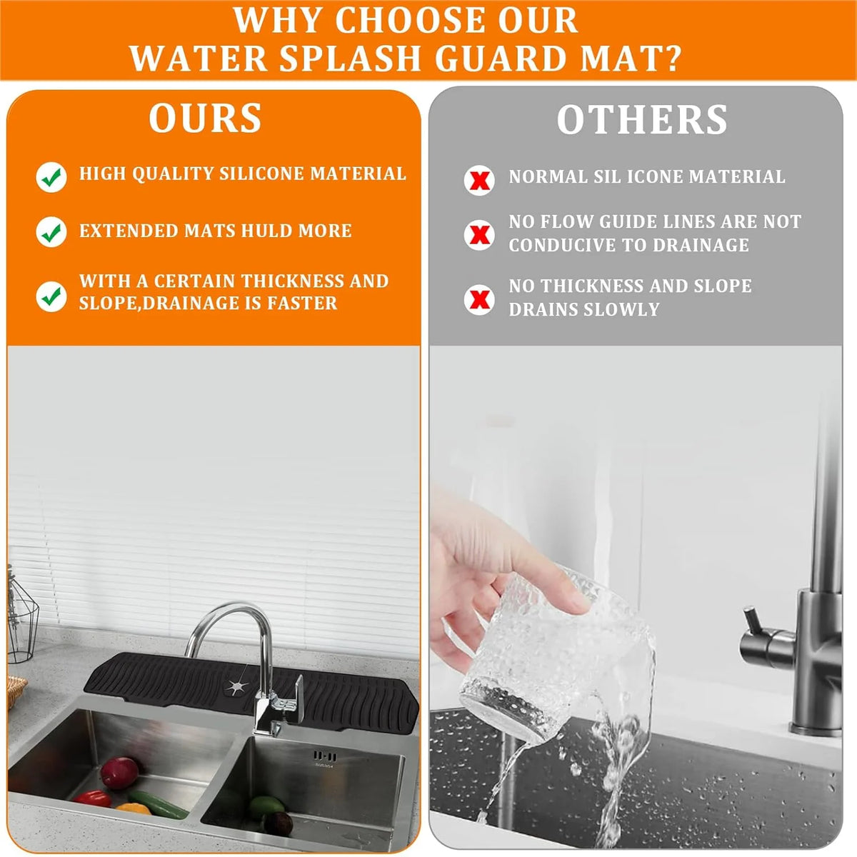 Extra Large Silicone Dish Drying Mat - Non-Slip