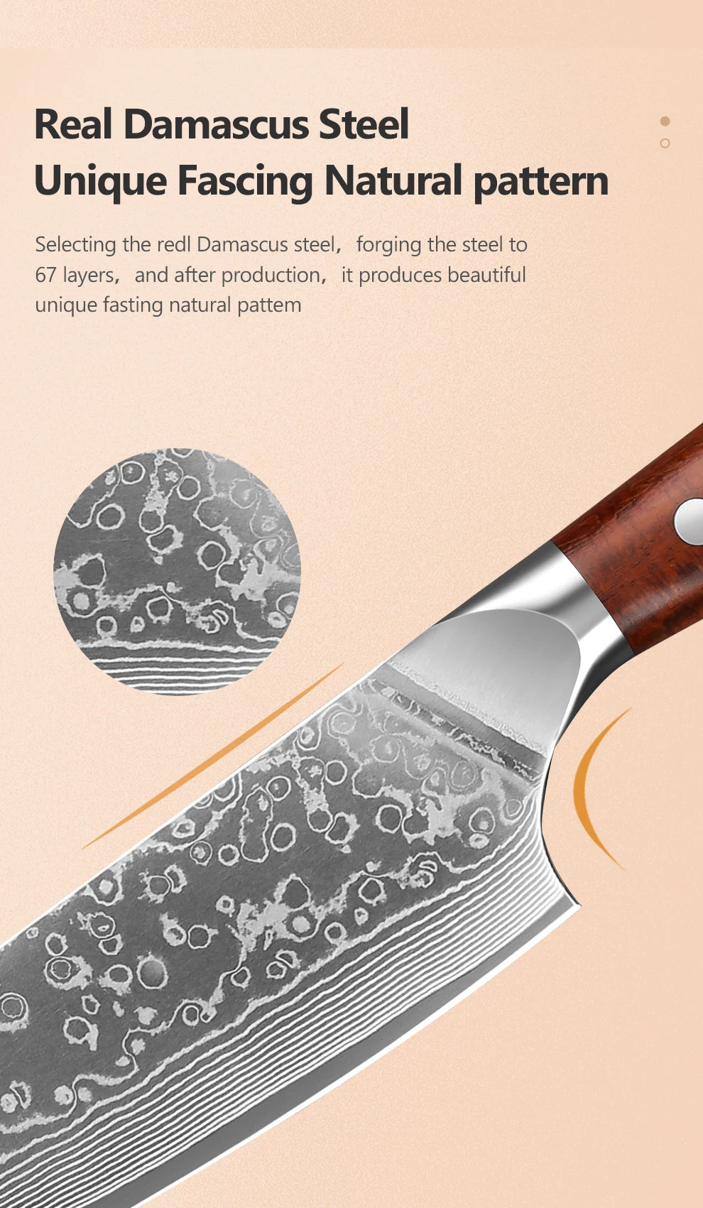 1-4 Knife 67 Layer Damascus Stee Super Sharp