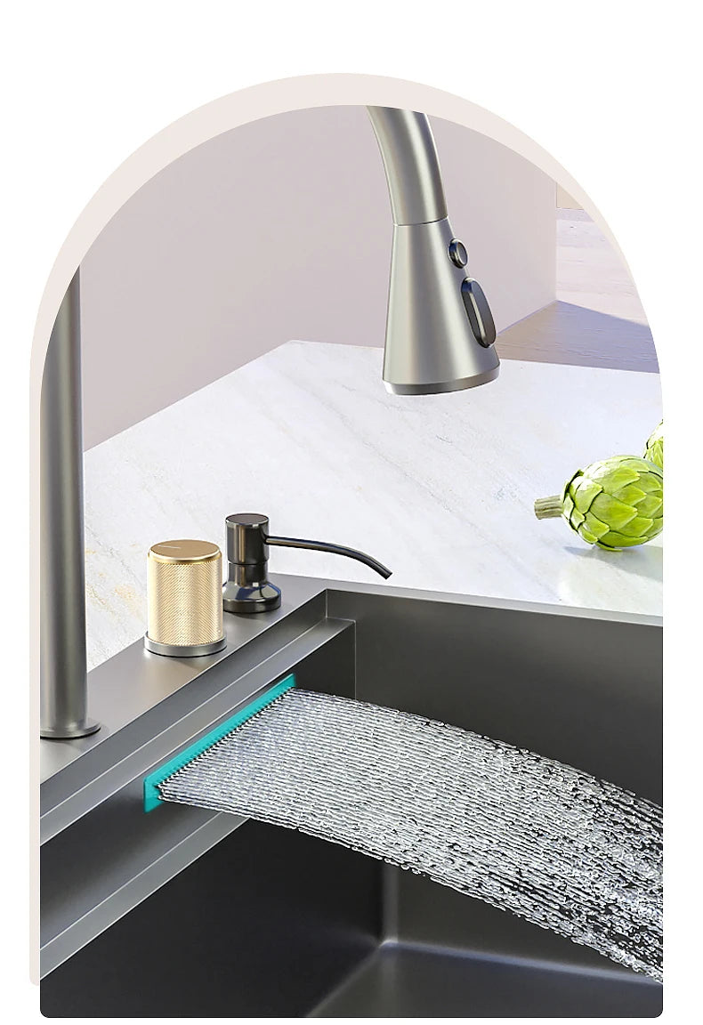 Waterfall Sink Nanometer 304 Stainless Steel Large Slot