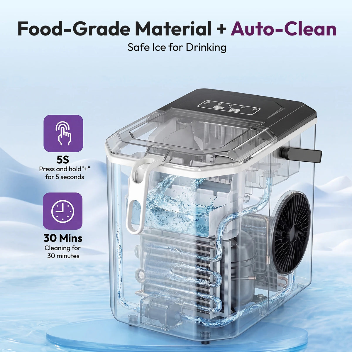 Loefme Desktop Fully Automatic Bullet Shaped Ice Maker