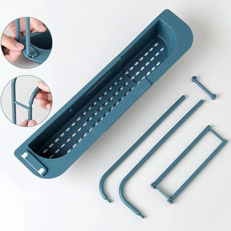 Telescopic Sink Shelf Drainer Rack Soap Sponge Holder