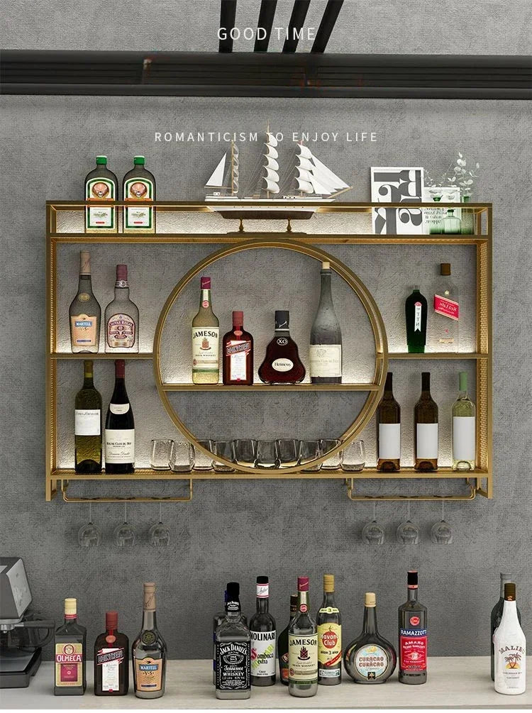 Modern Wall Mount Wine Rack Holder Glass Storage