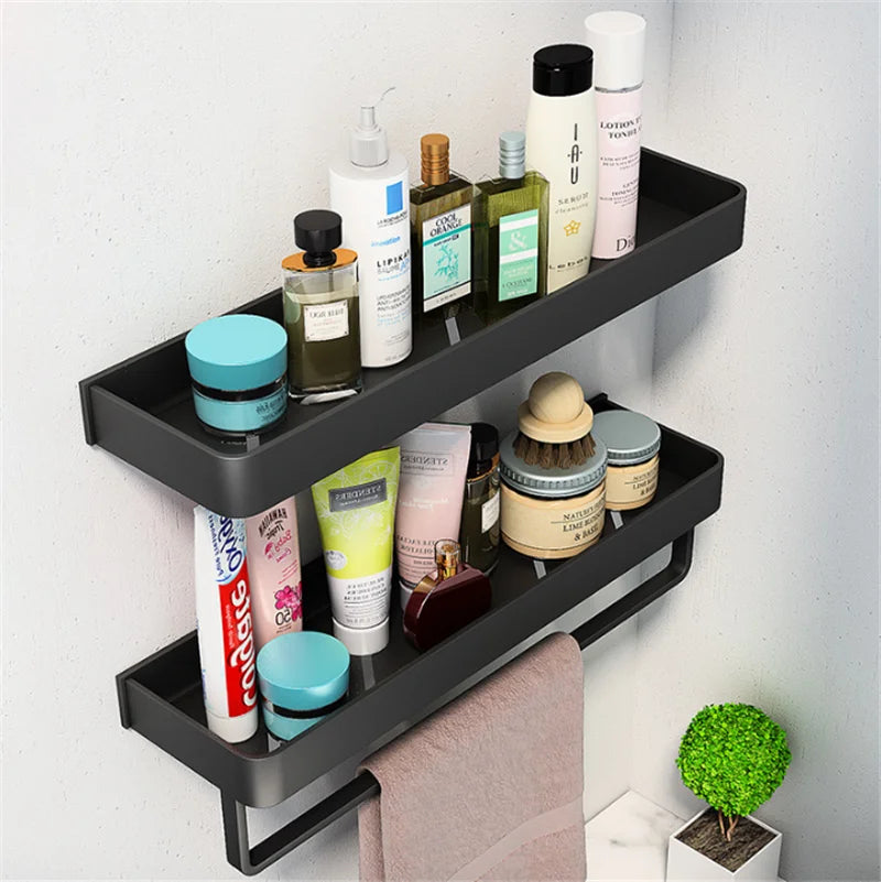 Bathroom Shelf Black Bathroom Shampoo Shower Storage Rack