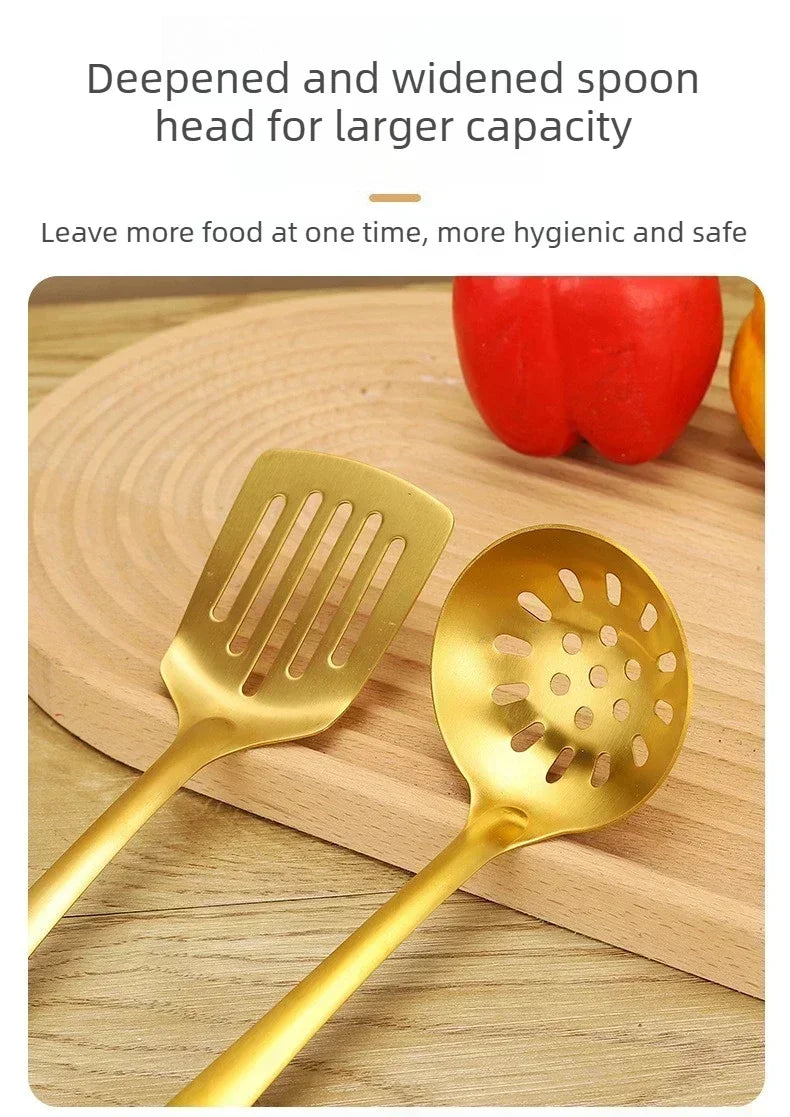 Gold Utensils Stainless Steel Cooking Cooking Spatula Slotted