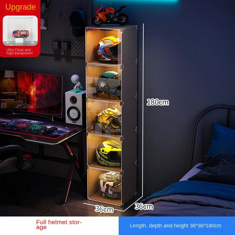 High Face Value Motorcycle Helmet Dustproof Storage Rack