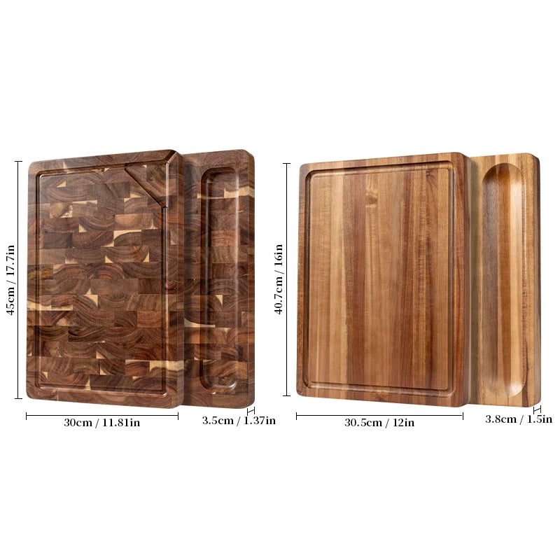 Thick Acacia Wood Cutting Board Double-Sided Using Wooden