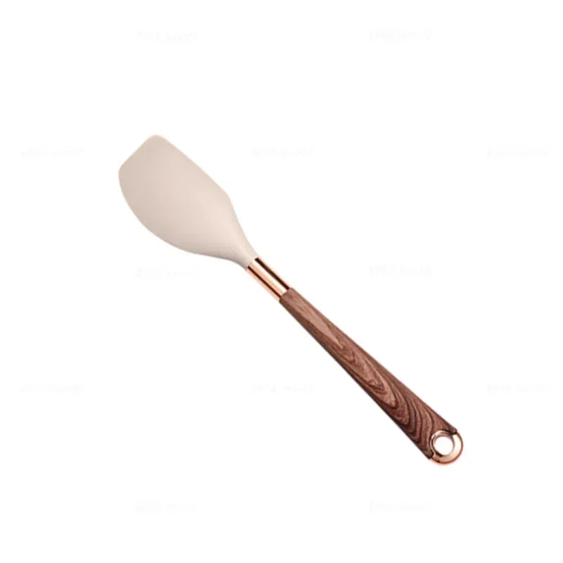 1-Pack Silicone Utensils Non-Stick Cooking Gold Plated Heat