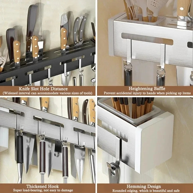 Stainless Steel Frame Wall Mounted Knife Holder Nail