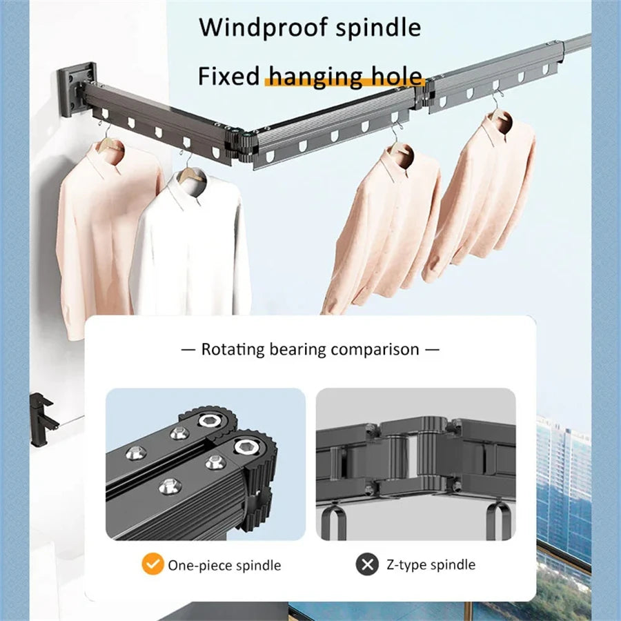 No Punching Folding Clothes Dryer Wall Mounted Drying