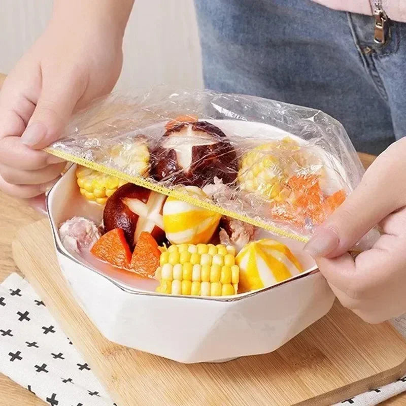 Reusable Disposable Food Cover Plastic Wrap Durable Elastic