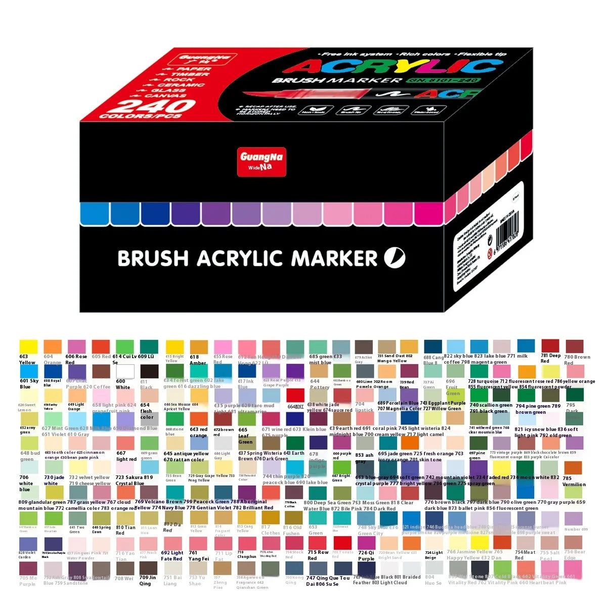 12-240 Colors Acrylic Paint Pens Pencil Brush Markers