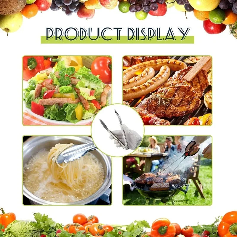 Stainless Steel Food Tongs Food Grade Meat Steak
