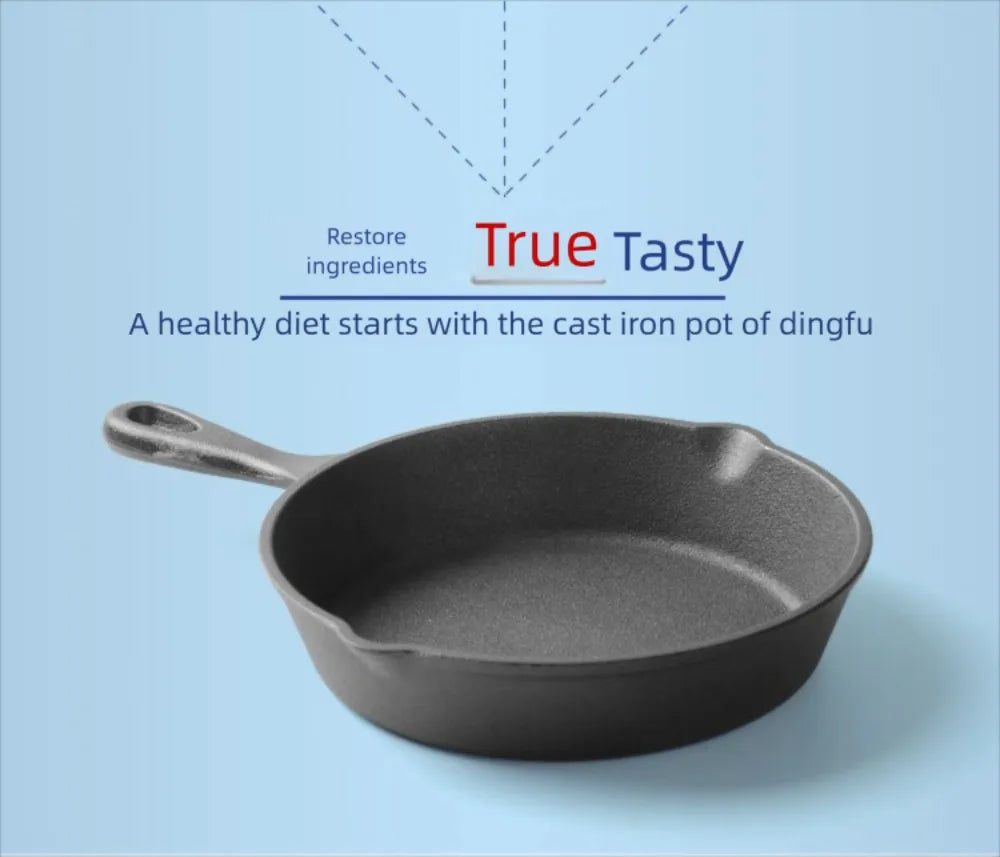 Pre-Seasoned Cast Iron Skillet 10/14/16/20/26cm Thickened Non