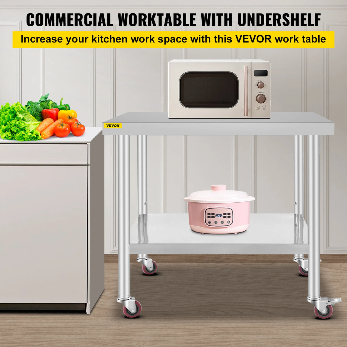 Succebuy Stainless Steel Prep Table Caster Wheels &
